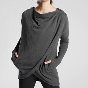 Athleta Purana wrap hoodie sweatshirt gray sz M
